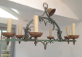 vintage french iron 6 branch light